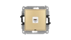 ICON Mechanizm gniazda komputerowego pojedynczego 1xRJ45, kat. 6A, 8-stykowy, bez pola opisowego złoty 29IGKBO-7