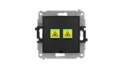 ICON Mechanizm gniazda światłowodowego/optycznego podwójnego, bez pola opisowego czarny mat 12IGOPBO-2