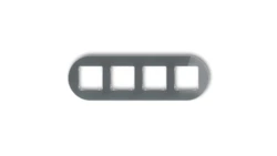 ICON Ramka uniwersalna poczwórna okrągła - efekt szkła (ramka: grafitowa spód: biały) 28-0-IRSO-4