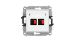 ICON Mechanizm gniazda głośnikowego podwójnego biały mat 25IGG-2