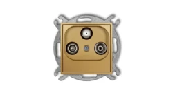 ICON Mechanizm gniazda abonenckiego RTV-SAT końcowego (2 wejścia antenowe) złoty 29IGST