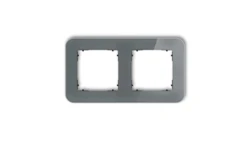 ICON Ramka uniwersalna podwójna zaokrąglona - efekt szkła (ramka: grafitowa spód: czarny) 28-12-IRSZ-2