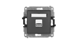 ICON Mechanizm ładowarki USB pojedynczej, 5V, 1A grafitowy mat 28ICUSB-1