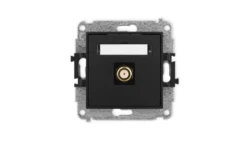 ICON Mechanizm gniazda antenowego pojedynczego typu F (SAT) pozłacany czarny mat 12IGF-1.1