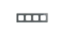 ICON Ramka uniwersalna poczwórna kwadratowa - efekt szkła (ramka: grafitowa spód: czarny) 28-12-IRSK-4