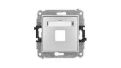 ICON Mechanizm gniazda multimedialnego pojednczego bez modułu (standard Keystone) srebrny metalik 7IGM-1P