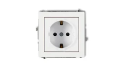 ICON Mechanizm gniazda pojedynczego z uziemieniem SCHUKO 2P+Z (przesłony torów prądowych) biały IGP-1sp