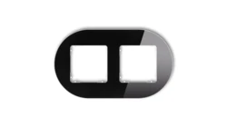 ICON Ramka uniwersalna podwójna okrągła - efekt szkła (ramka: czarna spód: biały) 12-0-IRSO-2