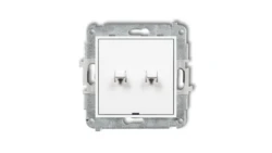 ICON Mechanizm łącznika zwiernego, świecznikowego styl amerykański (dwa klawisze bez pikt. wspólne zasilanie) biały IWPUS-44.1