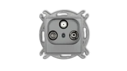 ICON Mechanizm gniazda abonenckiego RTV-SAT końcowego (2 wejścia antenowe) srebrny metalik 7IGST