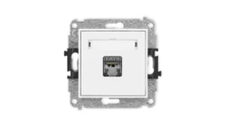 ICON Mechanizm gniazda komputerowego pojedynczego 1xRJ45, kat. 6, ekranowane, 8-stykowy biały mat 25IGK-5