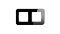 ICON Ramka uniwersalna podwójna zaokrąglona - efekt szkła (ramka: czarna spód: grafitowy mat) 12-28-IRSZ-2