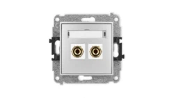 ICON Mechanizm gniazda głośnikowego poj. (typu banan - czerwony i czarny, pozłacany, 4 mm2, do lutowania) srebrny metalik 7IGG-3