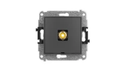 ICON Mechanizm gniazda pojedynczego RCA, bez pola opisowego (typu cinch - żółty, pozłacany) grafitowy mat 28IGRCABO-1