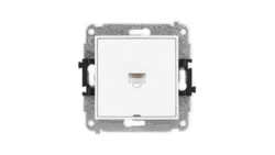 ICON Mechanizm gniazda komputerowego pojedynczego 1xRJ45, kat. 5e, 8-stykowy, bez pola opisowego biały mat 25IGKBO-1