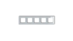 ICON Ramka uniwersalna pięciokrotna kwadratowa - efekt szkła (ramka: szara spód: biały) 15-0-IRSK-5