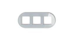 ICON Ramka uniwersalna potrójna okrągła - efekt szkła (ramka: szara spód: biały) 15-0-IRSO-3