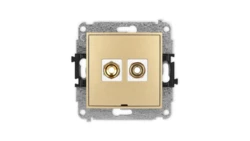 ICON Mechanizm gniazda głośnikowego poj., bez opisu (typu banan - czerwony i czarny, pozłacany, 4 mm2, skręcany) złoty 29IGGBO-4