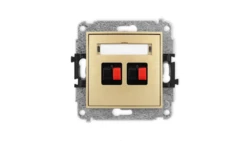 ICON Mechanizm gniazda głośnikowego podwójnego złoty 29IGG-2