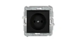 ICON Mechanizm gniazda pojedynczego bez uziemienia 2P (przesłony torów prądowych) czarny mat 12IGP-1p