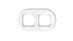 ICON Ramka uniwersalna podwójna okrągła - efekt szkła (ramka: biała spód: grafitowy mat) 0-28-IRSO-2