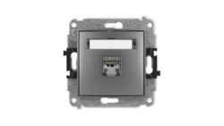 ICON Mechanizm gniazda komputerowego pojedynczego 1xRJ45, kat. 5e, ekranowane, 8-stykowy grafitowy 11IGK-1e