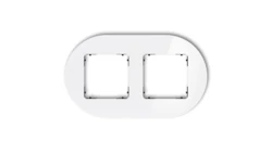 ICON Ramka uniwersalna podwójna okrągła - efekt szkła (ramka: biała spód: czarny) 0-12-IRSO-2