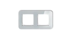 ICON Ramka uniwersalna podwójna zaokrąglona - efekt szkła (ramka: szara spód: biały) 15-0-IRSZ-2