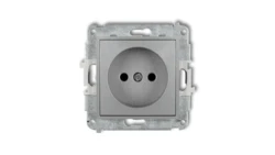 ICON Mechanizm gniazda pojedynczego bez uziemienia 2P (przesłony torów prądowych) srebrny metalik 7IGP-1p