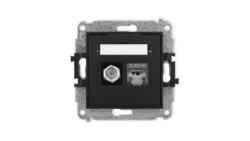 ICON Mechanizm gniazda antenowego poj. typu F (SAT) + gniazda komp. poj. 1xRJ45, kat. 6 ekranowane, 8-styk czarny mat 12IGFK-5