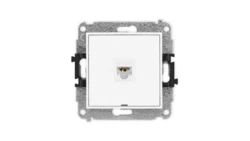 ICON Mechanizm gniazda komputerowego pojedynczego 1xRJ45, kat. 6A, 8-stykowy, bez pola opisowego biały IGKBO-7