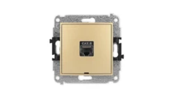 ICON Mechanizm gniazda komputerowego pojedynczego 1xRJ45, kat. 8, ekranowane, 8-stykowy, bez pola opisowego złoty 29IGKBO-11