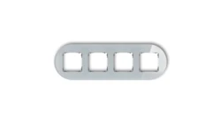 ICON Ramka uniwersalna poczwórna okrągła - efekt szkła (ramka: szara spód: czarny) 15-12-IRSO-4