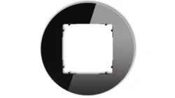 ICON Ramka uniwersalna pojedyncza okrągła - efekt szkła (ramka: czarna spód: czarny) 12-12-IRSO-1