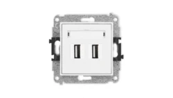 ICON Mechanizm gniazda podwójnego 2xUSB A-A 2.0 biały IGUSB-2