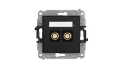 ICON Mechanizm gniazda antenowego podwójnego typu F (SAT) pozłacany czarny mat 12IGF-2.1