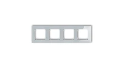 ICON Ramka uniwersalna poczwórna kwadratowa - efekt szkła (ramka: szara spód: biały) 15-0-IRSK-4