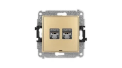 ICON Mechanizm gniazda komputerowego podwójnego 2xRJ45, kat. 6, ekranowane, 8-stykowy, bez pola opisowego złoty 29IGKBO-6