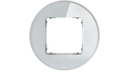 ICON Ramka uniwersalna pojedyncza okrągła - efekt szkła (ramka: szara spód: grafitowy mat) 15-28-IRSO-1