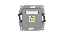 ICON Mechanizm gniazda pojedynczego RCA (typu cinch - żółty, pozłacany) szary mat 27IGRCA-1