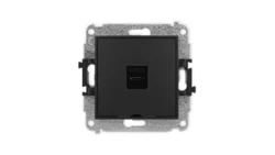 ICON Mechanizm gniazda pojedynczego 1xUSB C-C, bez pola opisowego czarny mat 12IGUSBBO-7