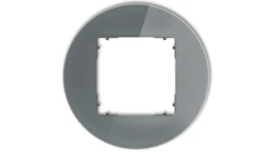 ICON Ramka uniwersalna pojedyncza okrągła - efekt szkła (ramka: grafitowa spód: grafitowy mat) 28-28-IRSO-1