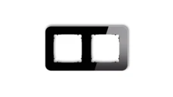 ICON Ramka uniwersalna podwójna zaokrąglona - efekt szkła (ramka: czarna spód: czarny) 12-12-IRSZ-2