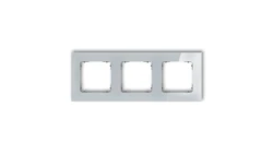 ICON Ramka uniwersalna potrójna kwadratowa - efekt szkła (ramka: szara spód: grafitowy mat) 15-28-IRSK-3