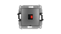 ICON Mechanizm gniazda głośnikowego pojedynczego, bez pola opisowego grafitowy 11IGGBO-1