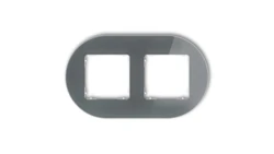 ICON Ramka uniwersalna podwójna okrągła - efekt szkła (ramka: grafitowa spód: biały) 28-0-IRSO-2