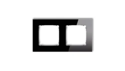 ICON Ramka uniwersalna podwójna kwadratowa - efekt szkła (ramka: czarna spód: grafitowy mat) 12-28-IRSK-2