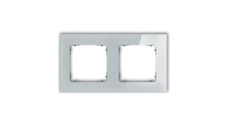 ICON Ramka uniwersalna podwójna kwadratowa - efekt szkła (ramka: szara spód: grafitowy mat) 15-28-IRSK-2