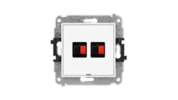 ICON Mechanizm gniazda głośnikowego podwójnego, bez pola opisowego biały IGGBO-2