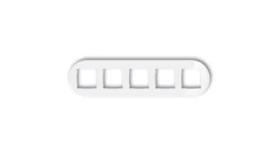 ICON Ramka uniwersalna pięciokrotna okrągła - efekt szkła (ramka: biała spód: biały) 0-0-IRSO-5